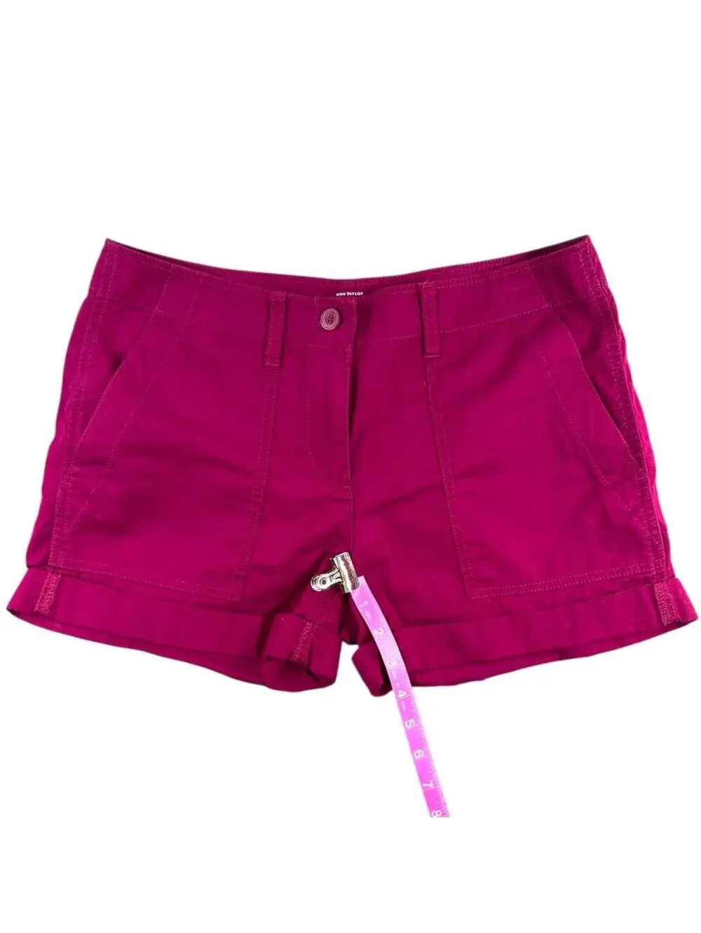 Ann Taylor LOFT Magenta Boyfriend Cargo Shorts